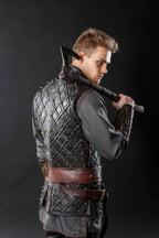 Bjorn leather wide belt - brown (like on foto)