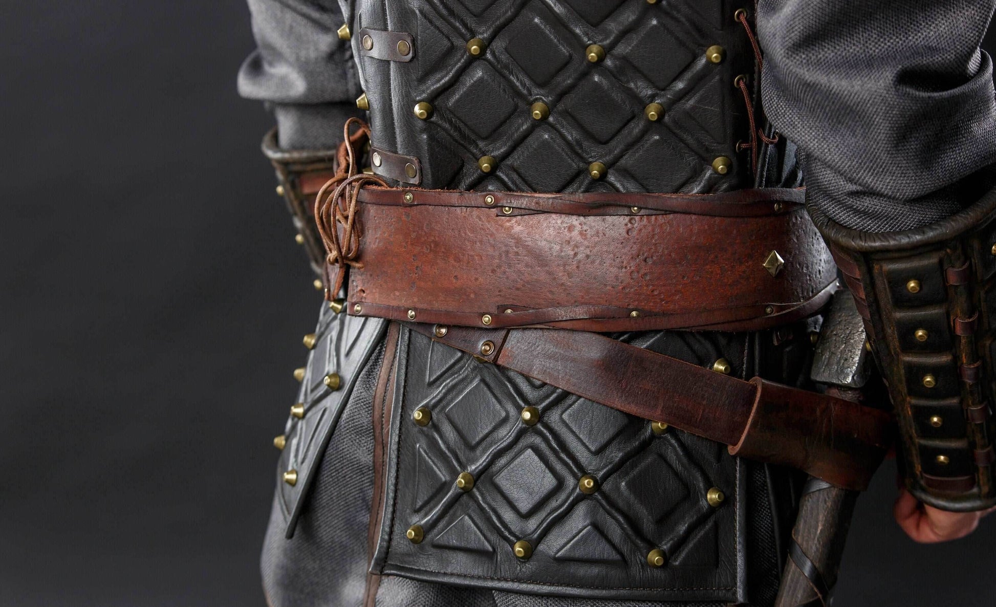Bjorn leather wide belt - brown (like on foto)