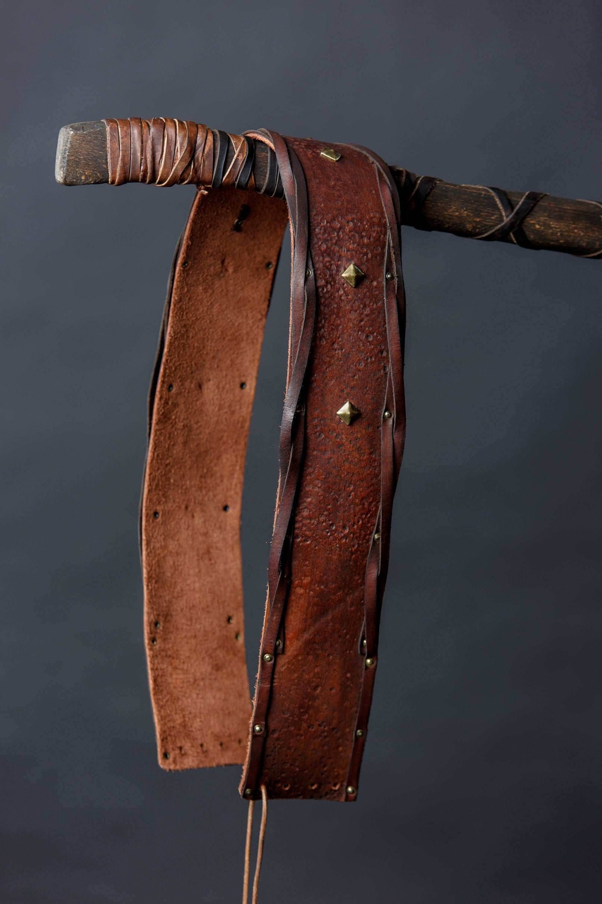 Bjorn leather wide belt - brown (like on foto)