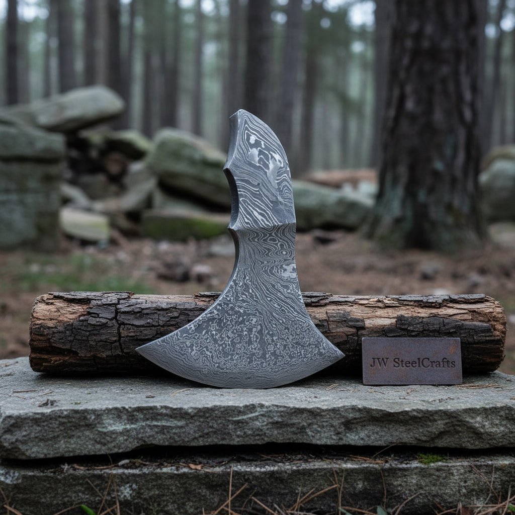 JW SteelCrafts Premium Damascus Axe Head