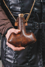 Celtic leather flask embossed - 