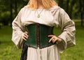 Green leather corset belt “Forest witch” - XS / Green (as on photo)