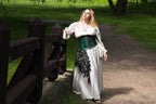 Green leather corset belt “Forest witch” - XS / Green (as on photo)