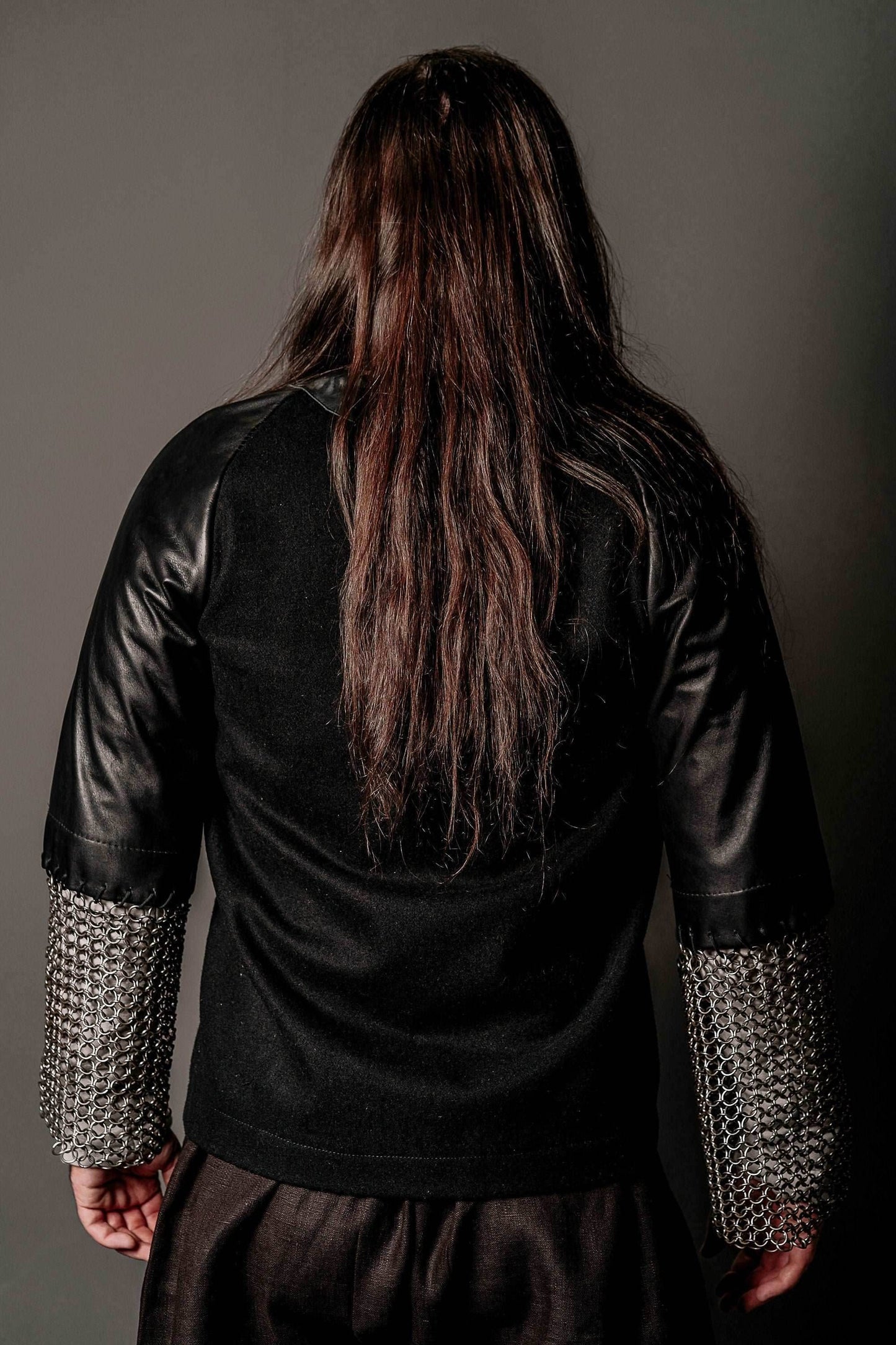 Boromir's leather tunic with chainmail sleeves - XS