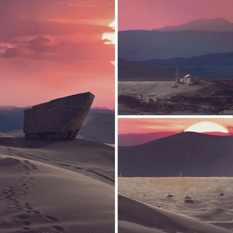 Tatooine Sunrise Desert Planet Star Wars Art Print