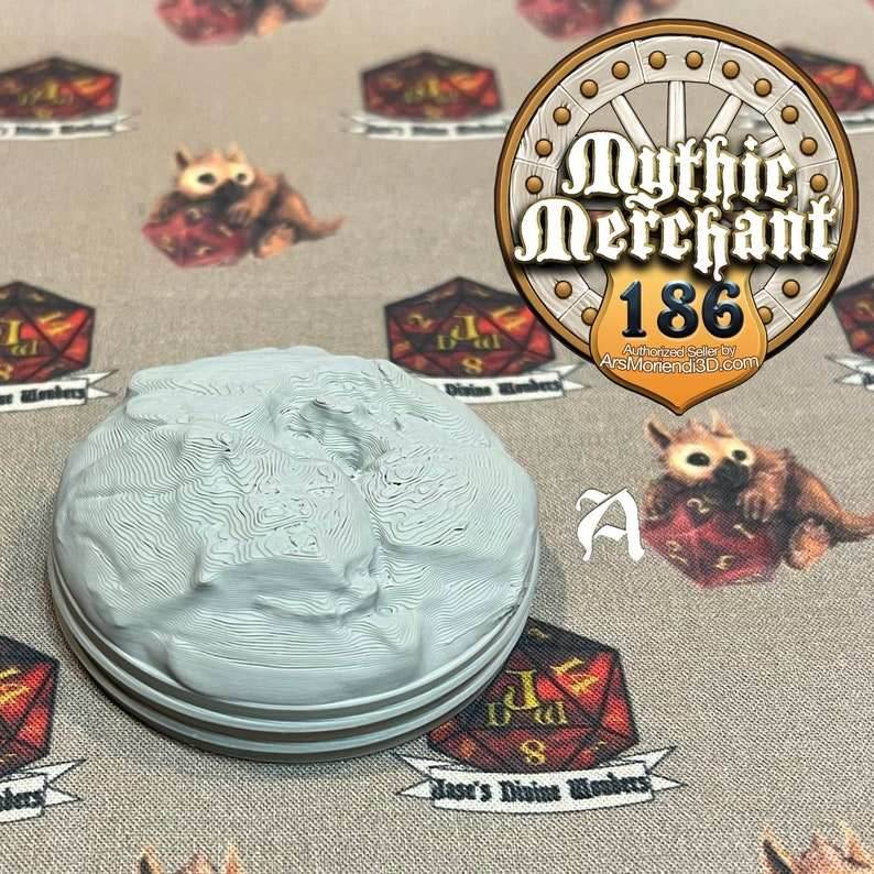 Golem Dice Case from Ars Moriendi 3D - Dungeons and Dragons, Pathfinder, TTRPG, Dice Cup/Roller - Black / Glim A