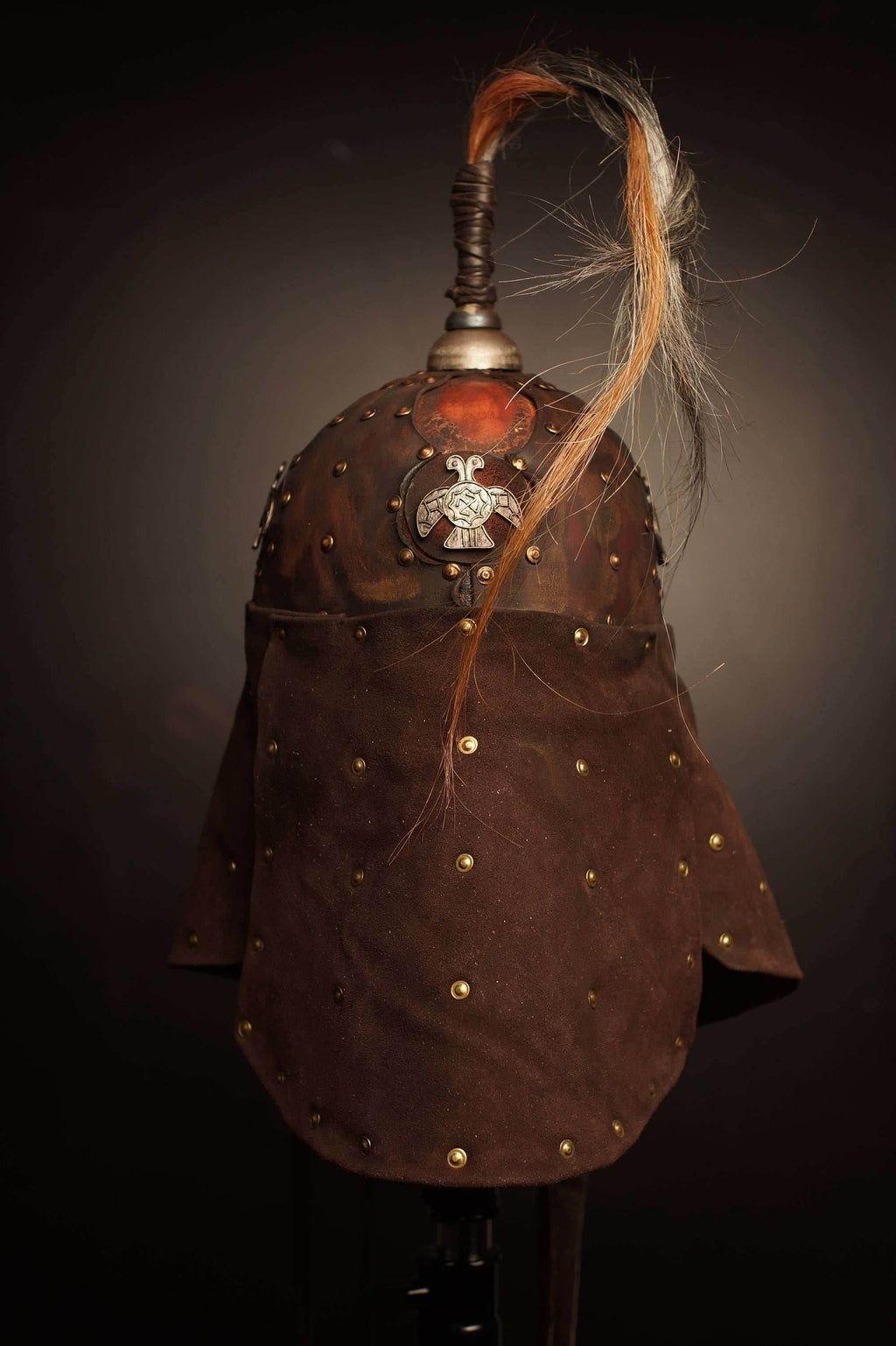 Medieval battle leather helmet - S / helmet #1