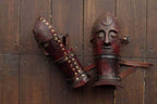 Fantasy leather bracers - Red (like on foto) / Two bracers