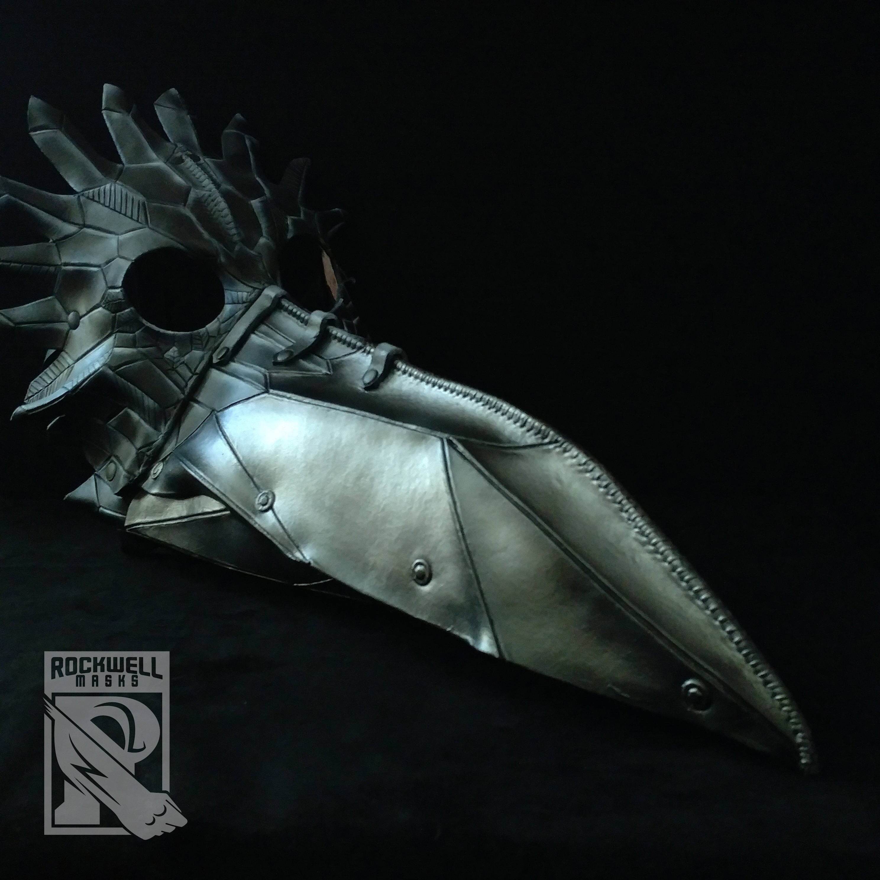 Large Raven Plague Doctor Handmade Genuine Leather Mask - 