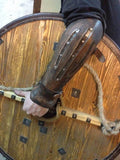 Viking leather bracers - brown (as pictured) / For two hands