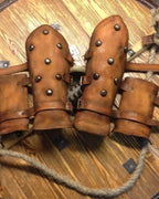 Viking leather bracers - Brown