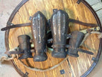 Viking leather bracers - brown (as pictured) / For two hands