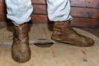 Medieval leather boots with soft sole - Beige (pictured) / 5