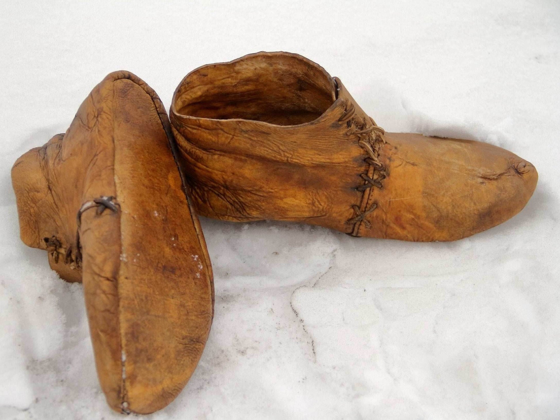 Medieval leather boots with soft sole - Beige (pictured) / 5