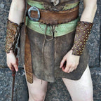 Medieval leather bracers for Larp - brown (as pictured)