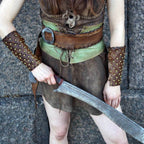 Medieval leather bracers for Larp - brown (as pictured)