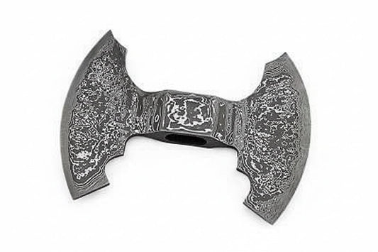 Custom Handmade Damascus Steel Double Headed Blank Axe Head – Functional Viking Tomahawk Blank for Custom Handle Builds | JW SteelCrafts