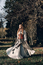 Leather brown corset belt “Forest witch” - XS / Brown (as on foto)