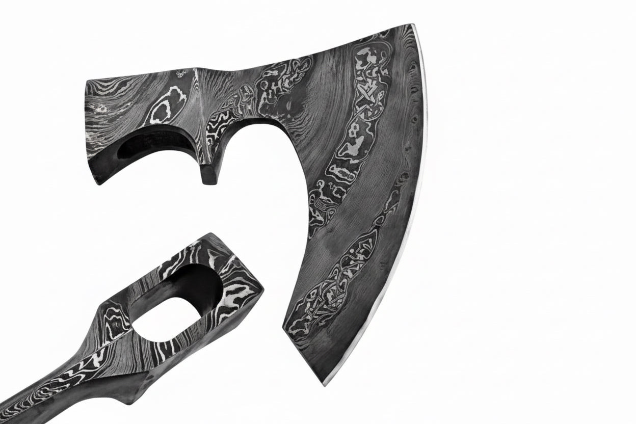 Custom Handmade Damascus Steel Viking Axe Head / Pagan Axe Head/ Chopping Axe / Edge Sharp DK-0170