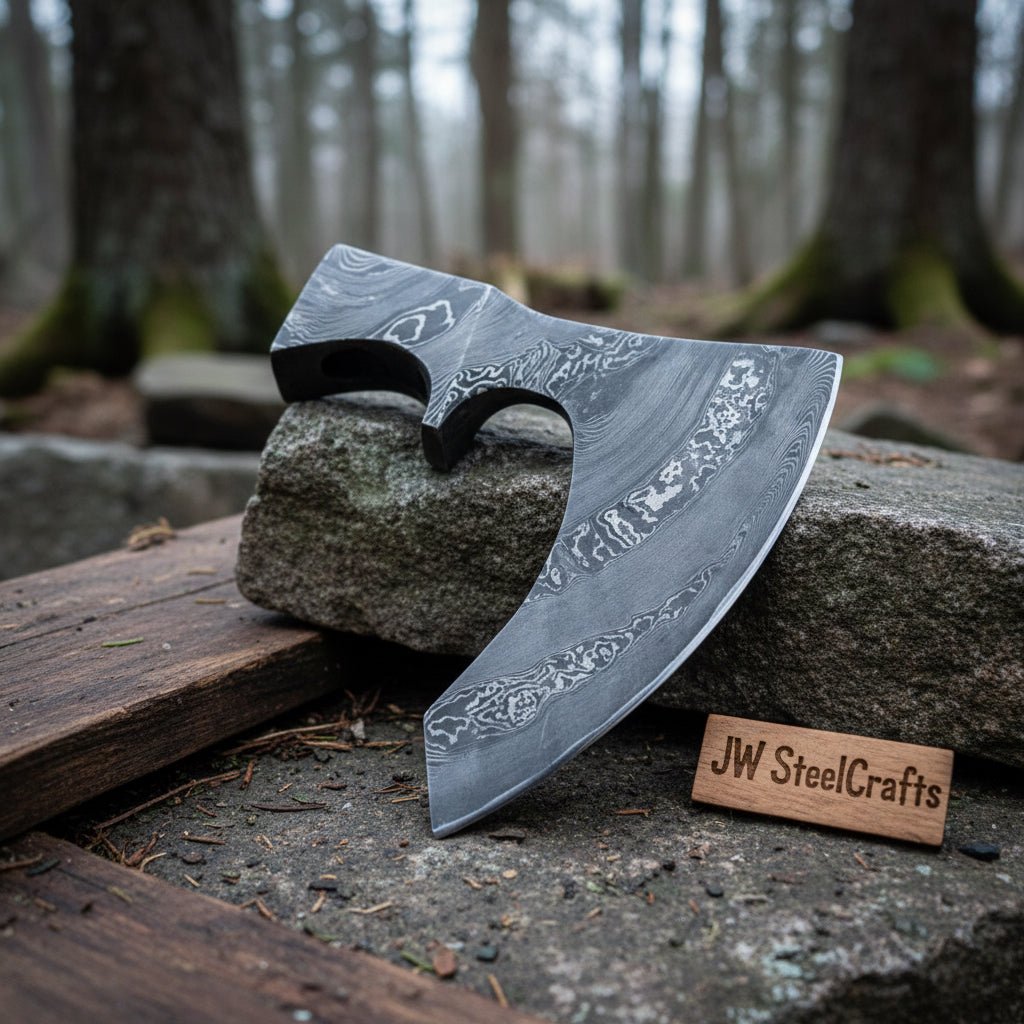 Custom Handmade Damascus Steel Viking Axe Head / Pagan Axe Head/ Chopping Axe / Edge Sharp DK-0170