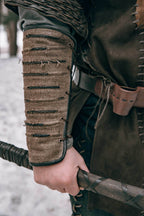 Viking leather bracers - brown (as pictured) / For two hands