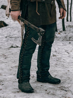Medieval viking leather pants - Black (as on foto) / XS