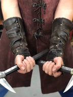 Ivar battler leather glove (Vikings) - one right-hand glove / Brown (as on photo)