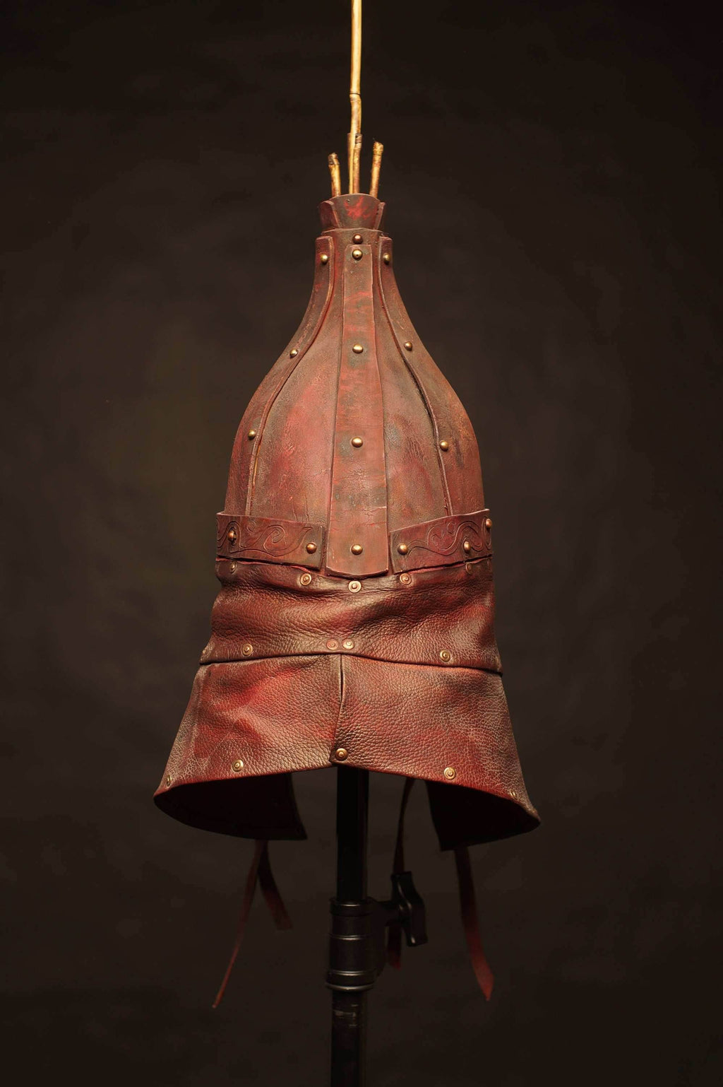 Medieval battle leather helmet - S / helmet #1