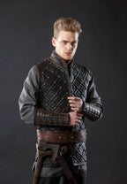 Medieval leather bracers for Larp - for one hand
