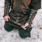 Viking leather bracers - brown (as pictured) / For two hands