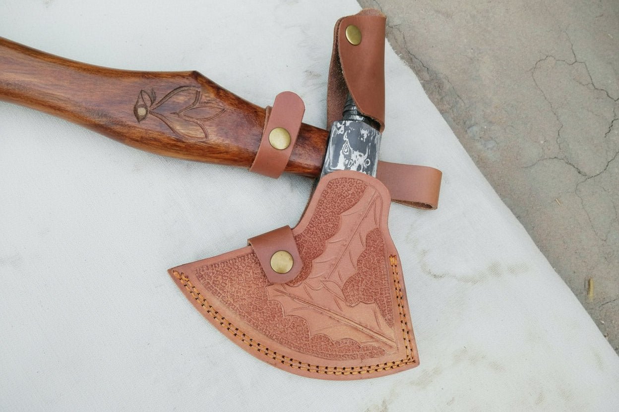 Custom Handmade 20" Damascus steel Best Bearded  Felling Hatchet Axe