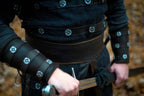 Medieval leather bracers for Larp - brown (as pictured) / For two hands