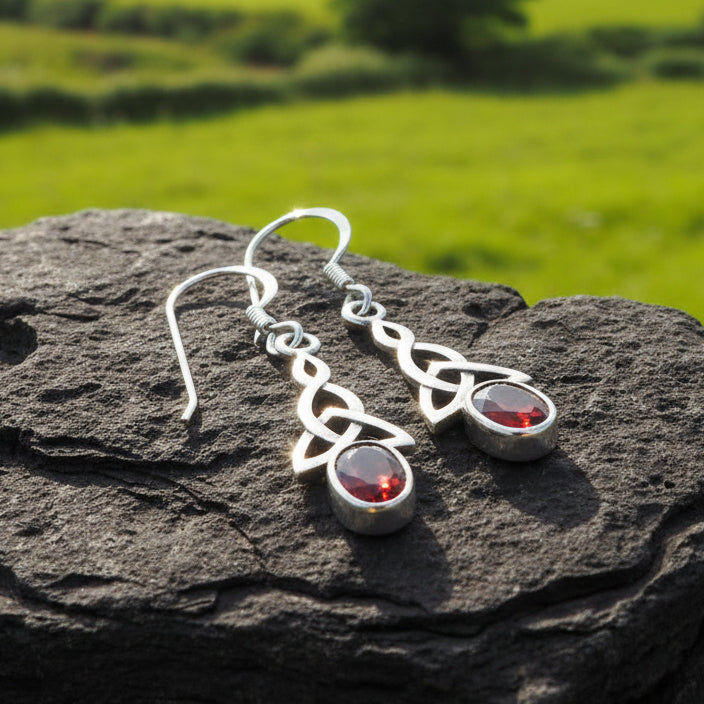 Celtic Trinity Knot Crystal Earrings