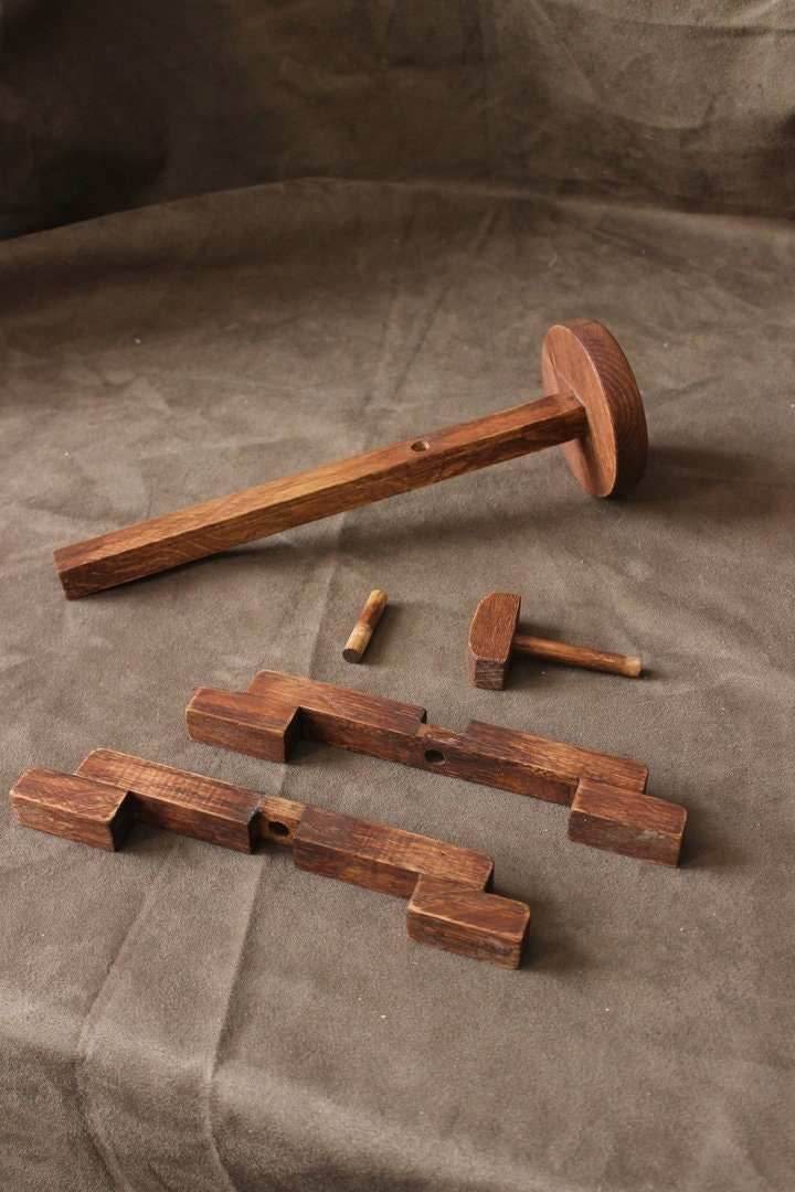 Wooden helmet stand (helmet holder) - 