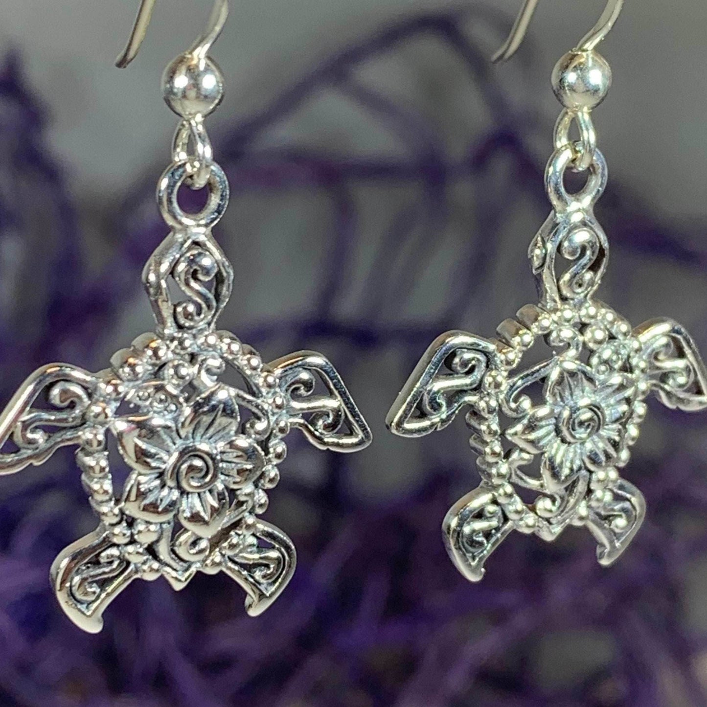 Blooming Turtle Earrings - 