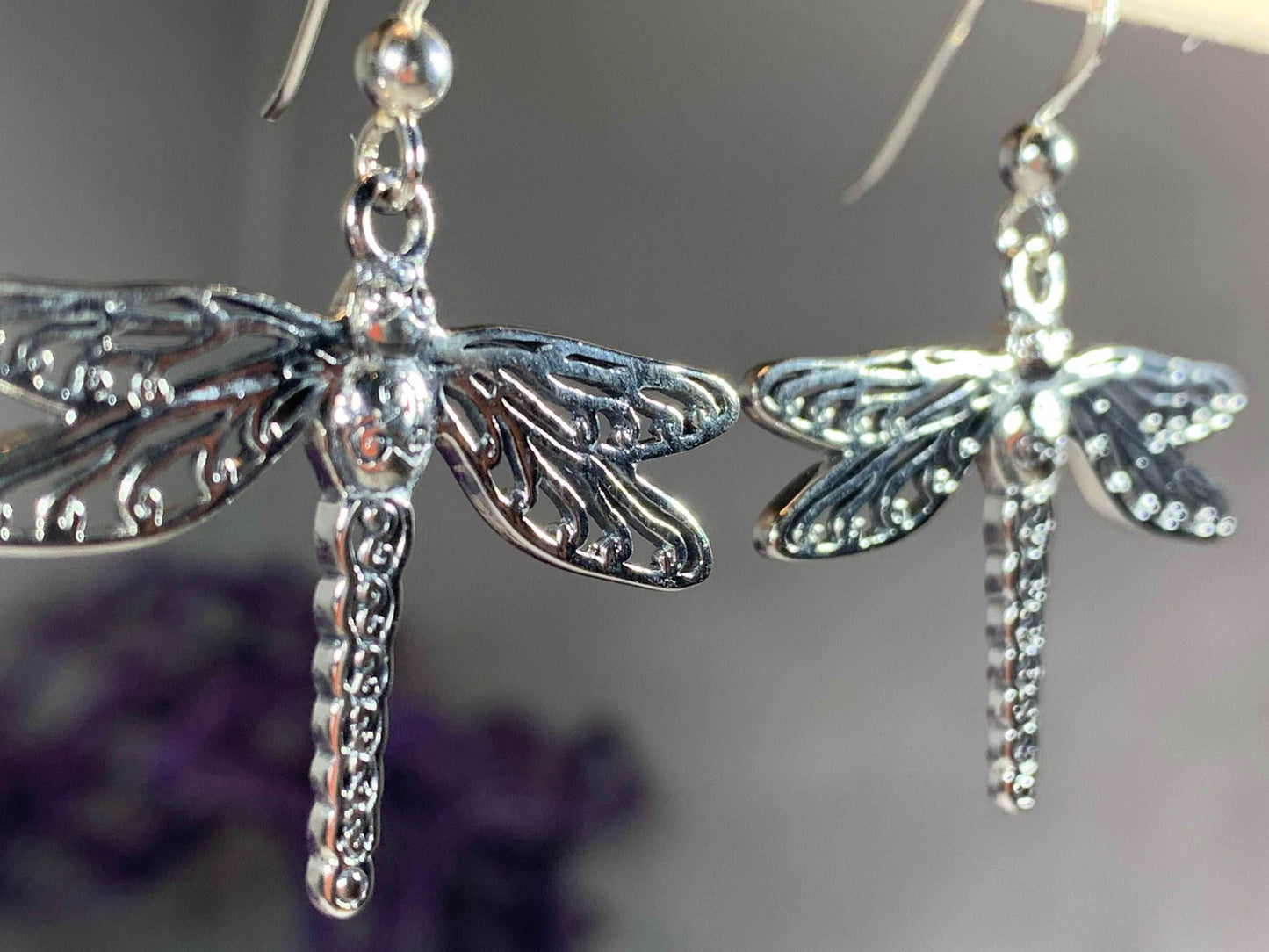 Triple Spiral Dragonfly Earrings - 