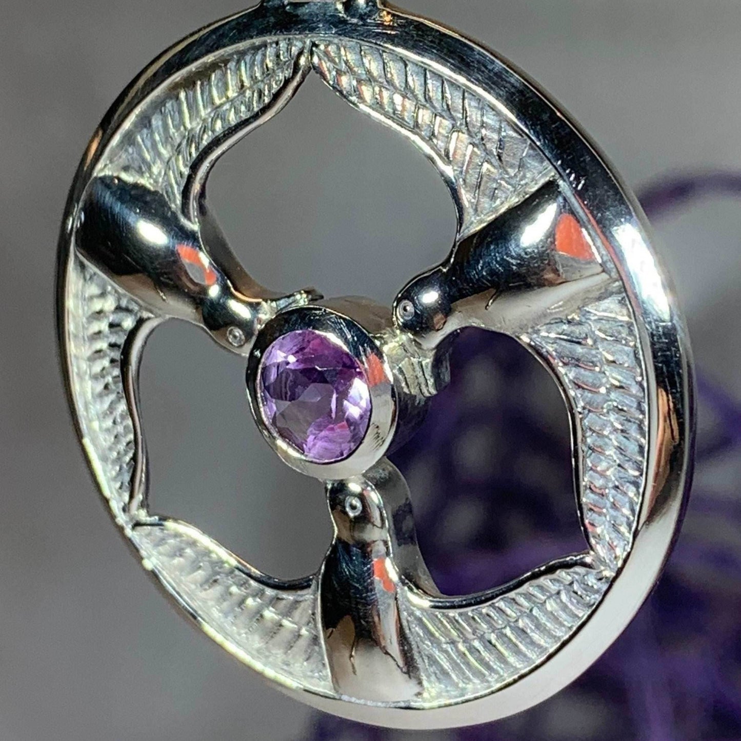 Rhiannon's Three Birds Goddess Necklace - Garnet