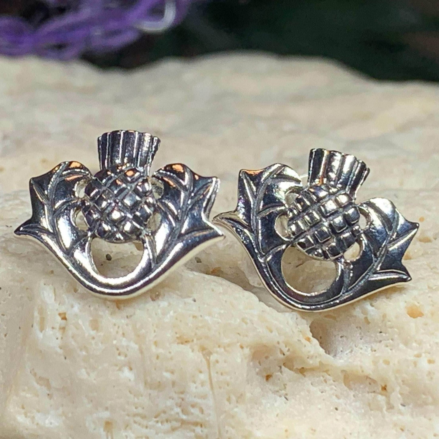 Invergarry Thistle Flower Earrings - 