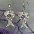 Angel Love Wings Earrings - Amethyst
