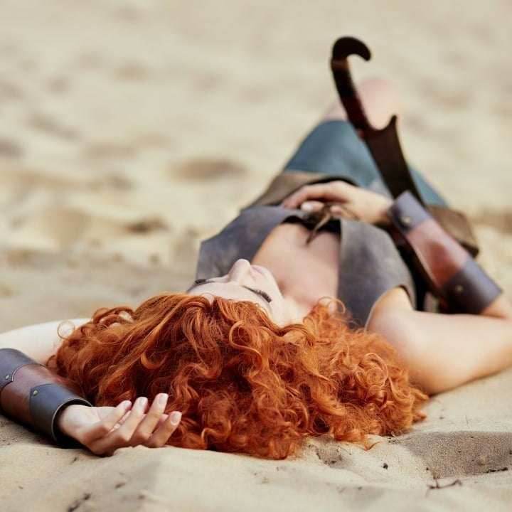 Women's Amazon leather costume - Only tunic / XXS