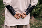 Viking leather bracers - For two hands / Black
