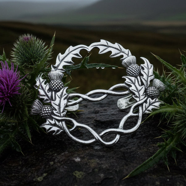Scottish Thistle Pewter Scarf Ring