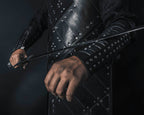 Medieval leather bracers with rivets - for one hand