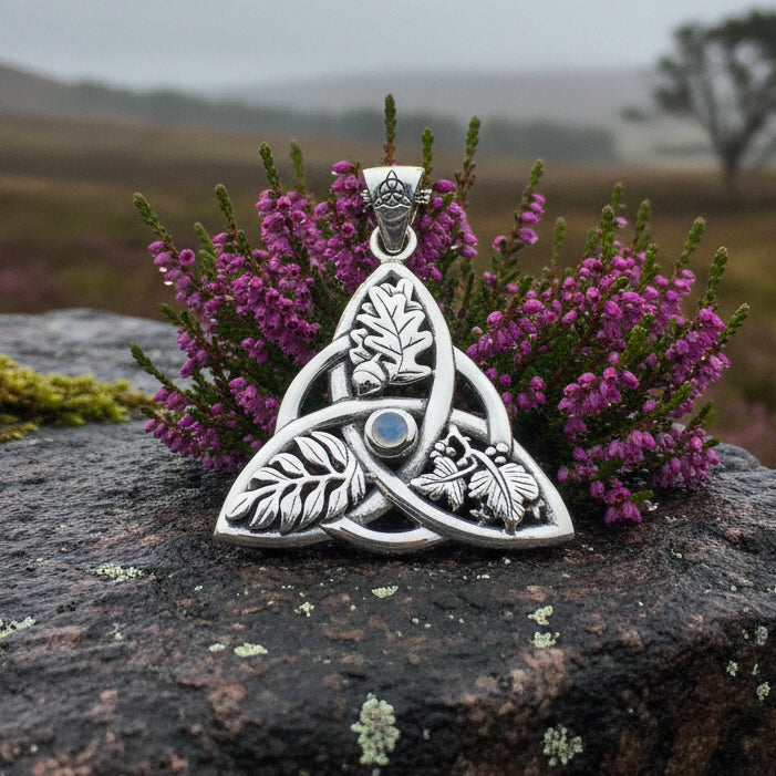 Oak Ash Thorn Trinity Knot Necklace
