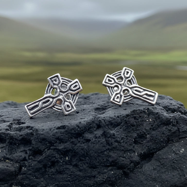 Celtic Cross Stud Earrings