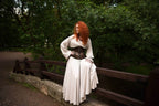 Leather dark brown corset belt “Forest witch” - XS / Full payment