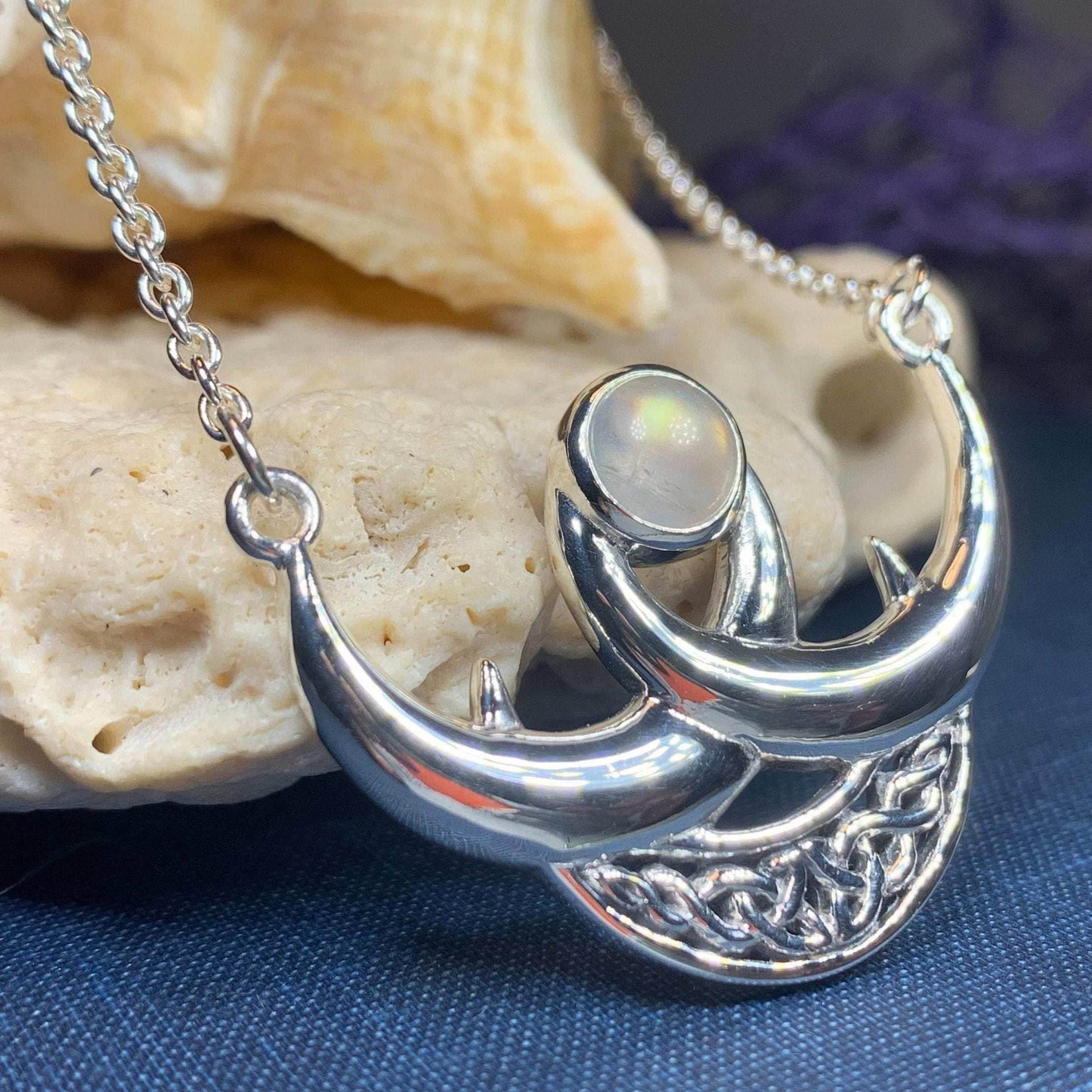 Beauty of Triple Moon Necklace - Amethyst