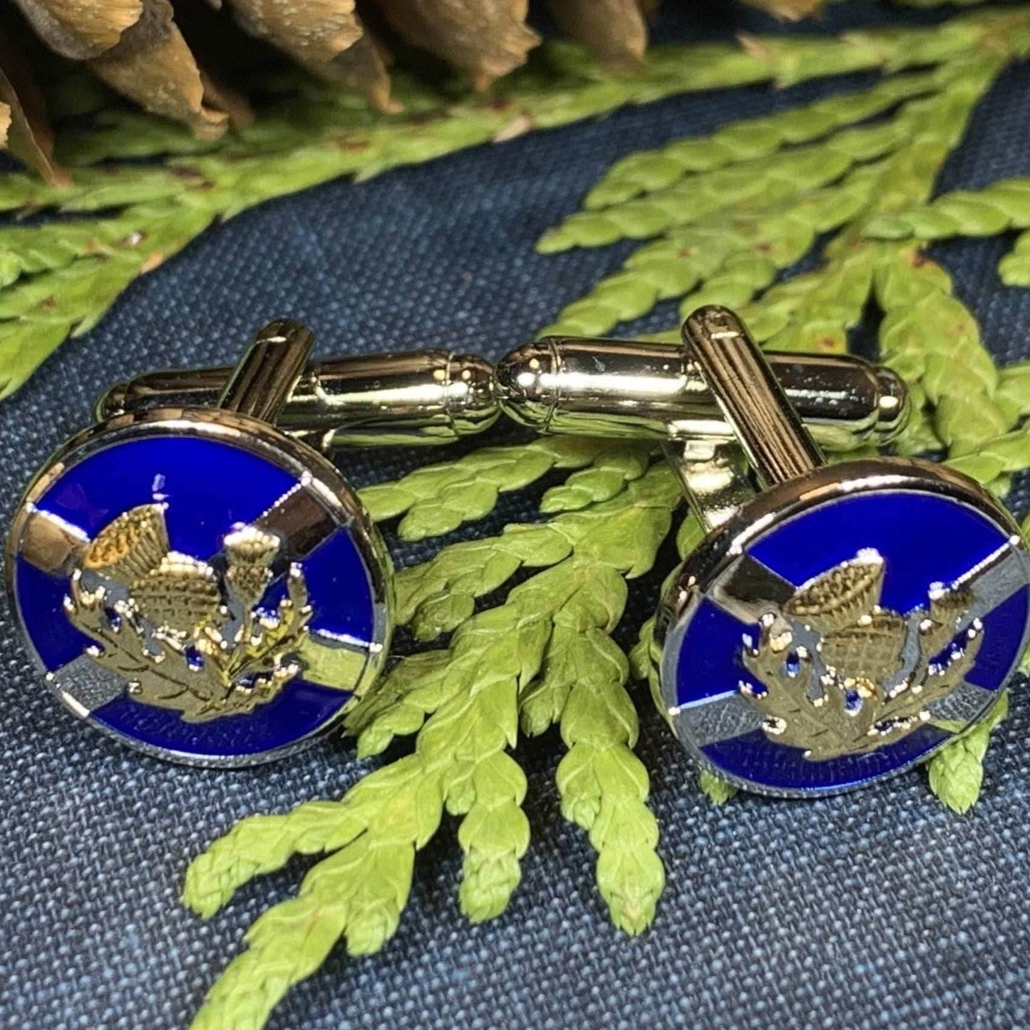 Saltire Thistle Cuff Links - 