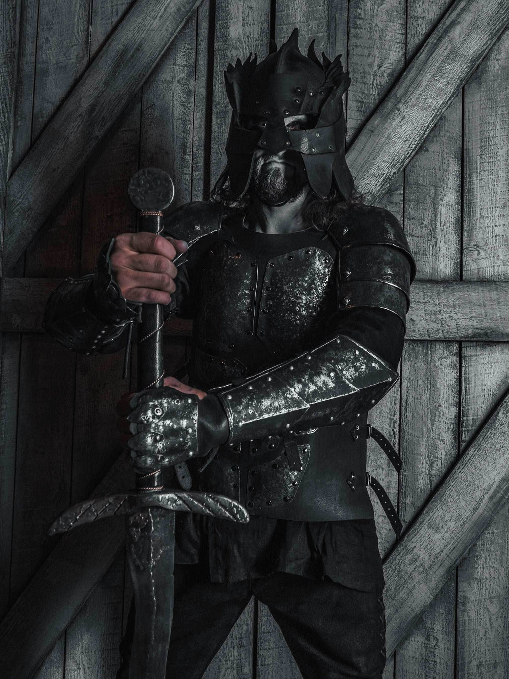 Viking battle helmet (Head Hunter) - XS / Brown (as on foto)