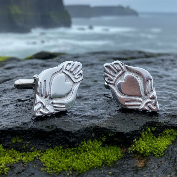 Modern Claddagh Cuff Links